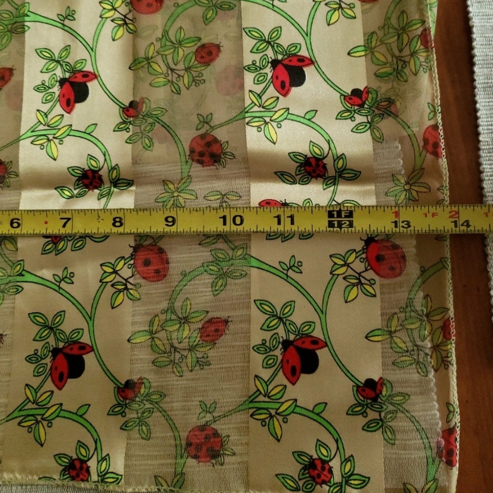Ladybug on greenery Satin and Sheer Shadow Striped 60 inch Scarf - Picture 8 of 8